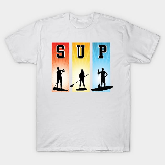 StandUp Paddle Boarding SUP graphic T-Shirt by Surfer Dave Designs